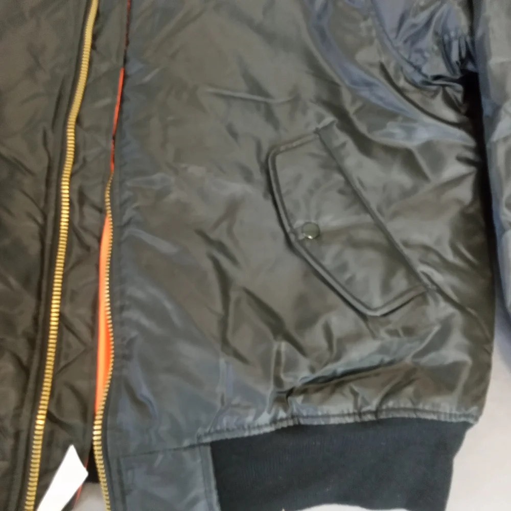 MA-1 NWT Rothco Flight Military Lightweight Field New Bomber Black Orange Jacket - Picture 6 of 8